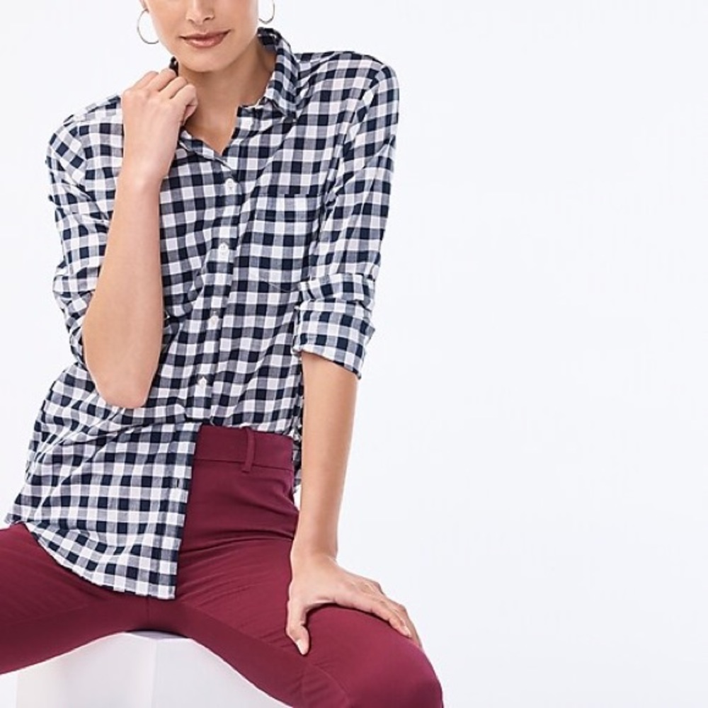 Gingnam Checkered Cotton Button Down